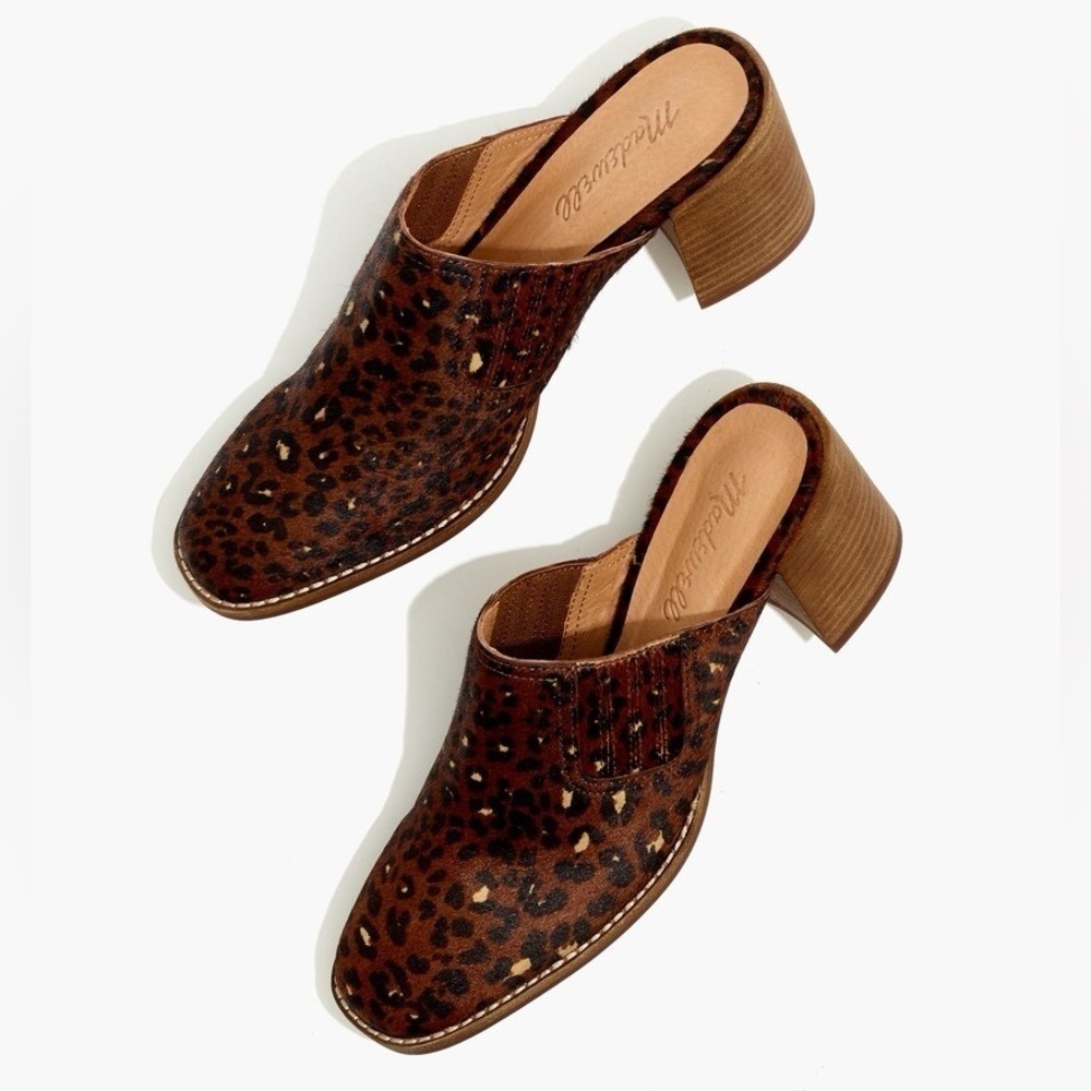 Madewell The Carey Mule in Painted Leopard Calf Hair, Size 7 - Picture 1 of 9